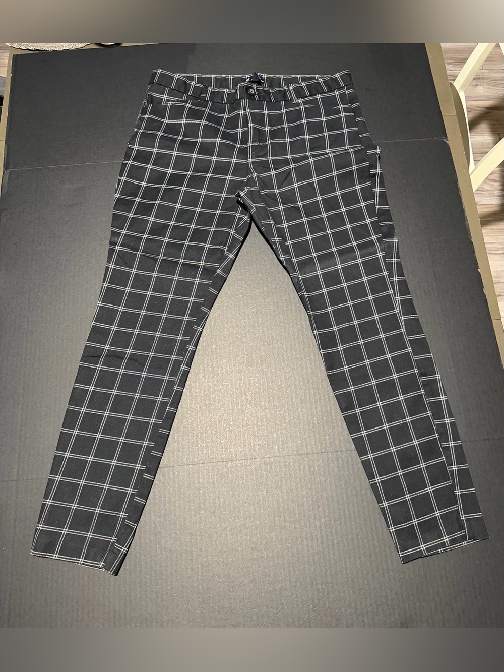 GAP Black Windowpane Check Chinos